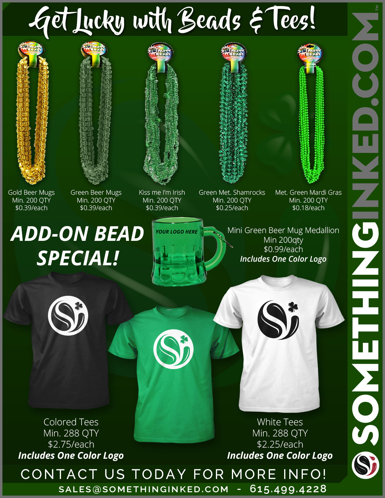 St. Patrick's Day Beads and Tees